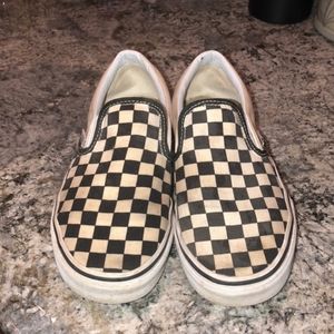 Black and white checkerboard vans
